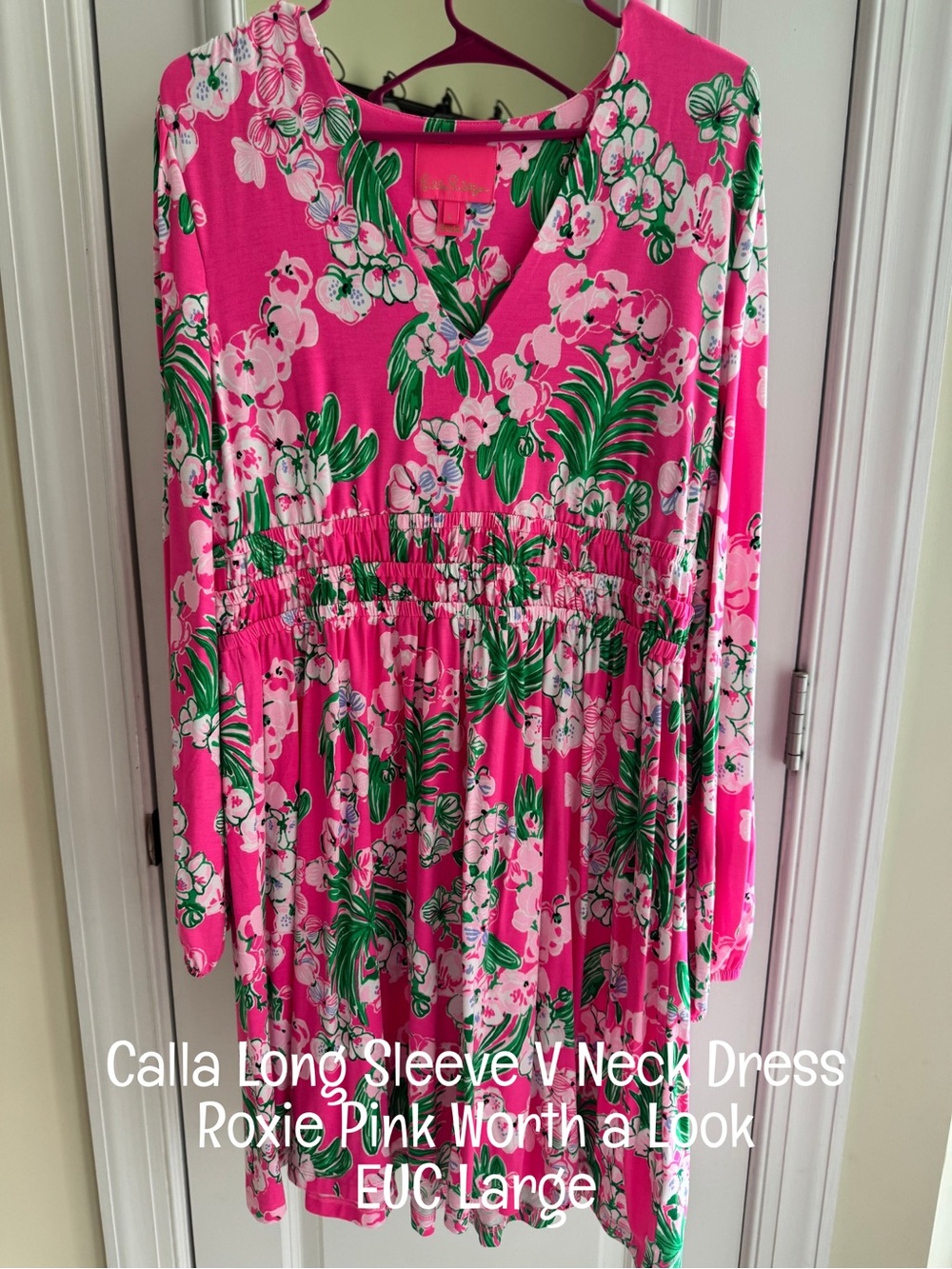 Lilly Pulitzer Calla V-Neck Dress in Roxie Pink Worth a Look Print - Picture 2 of 5